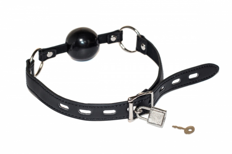 Кляп черный "Party Hard" на замке 