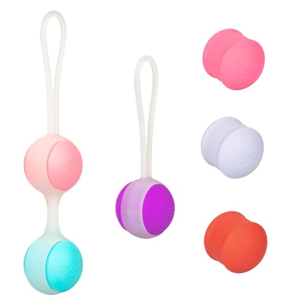 Вагинальные шарики "Weighted Kegel Set" 6 шариков разного веса + 2 петли 
