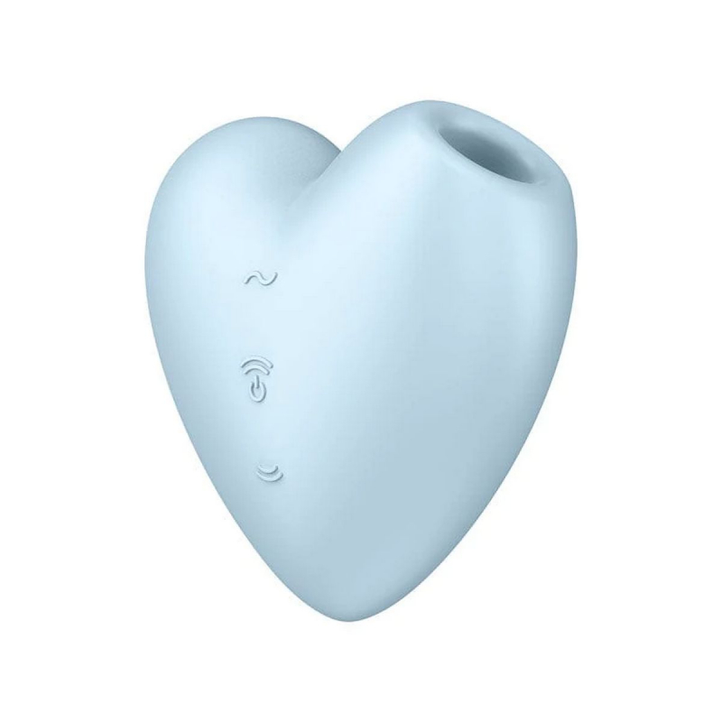 Стимулятор клитора двухсторонний "Satisfyer Cutie Heart" вакуум + вибрация, голубой 